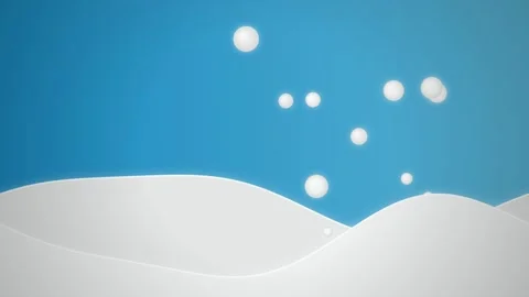 White snowdrifts and spheres gently float upwards into a blue sky Stock Footage 340831771