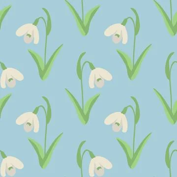 White snowdrop pattern Stock Illustration