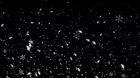 White Snowfall Bokeh with Winter Glitter on Black Background 4K Video stock 342157665