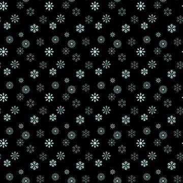 White Snowflake on black simple seamless pattern. Abstract wallpaper, wrappin Stock Illustration