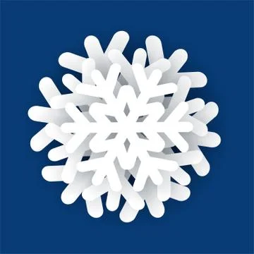 The white snowflake on a blue background Stock Illustration