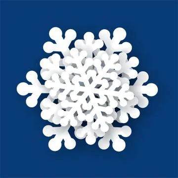 The white snowflake on a blue background Stock Illustration