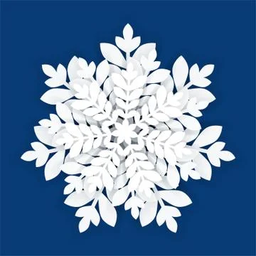 The white snowflake on a blue background Stock Illustration