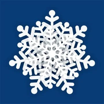 The white snowflake on a blue background Stock Illustration