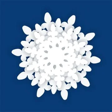The white snowflake on a blue background Illustrazione stock