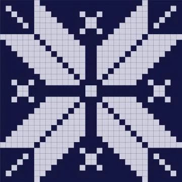 White snowflake on blue background. Stock Illustration