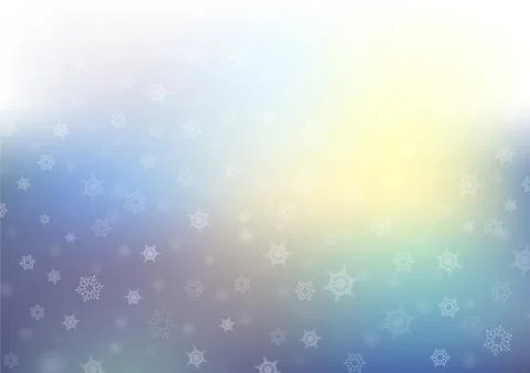 White snowflake in blue winter abstract blur background Stock Illustration