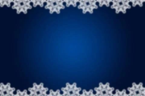 White snowflake border is being shown on deep blue radial gradient winter flat Stock Photos