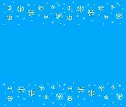White Snowflake Border on Blue Background Illustrazione stock