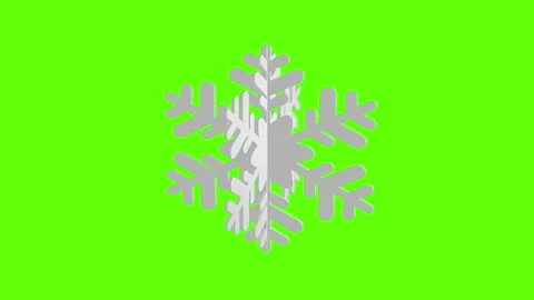 White snowflake on a bright green background with six branches Stock Footage 327138733
