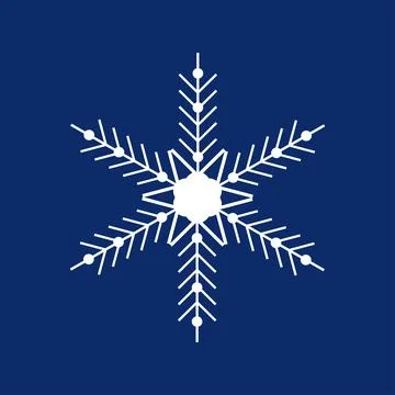 White snowflake on a dark blue background. Decor for Christmas and New Year d Stock Illustration