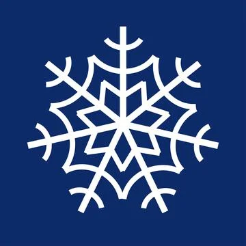 White snowflake on a dark blue background. Decor for Christmas and New Year d Stock Illustration