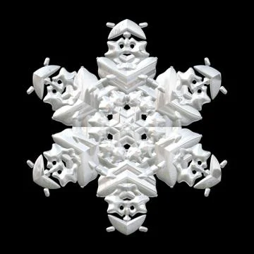 White snowflake isolated on black Stock Illustration