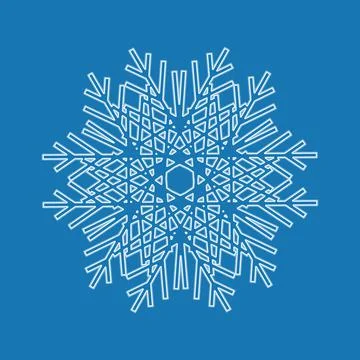 White snowflake logo. Vector winter isolate icon Stock Illustration