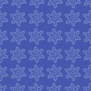 White snowflake pattern on a blue background Stock Illustration