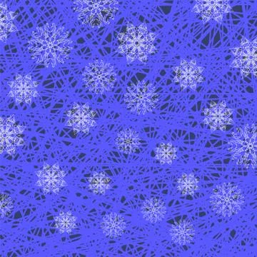 White Snowflake Pattern on Blue Stock Illustration