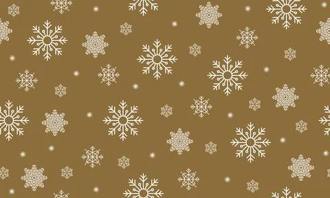 White snowflake pattern on brown winter background. seasonal design. 스톡 일러스트