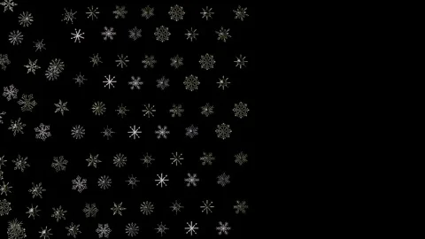 White snowflake patterns arranged in a grid, with individual crystal shapes.. Видео 342137121
