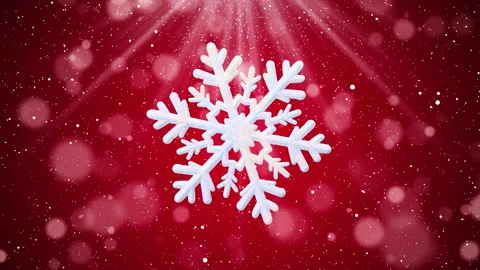White snowflake on red Christmas snowfall background Stock Footage 322552388