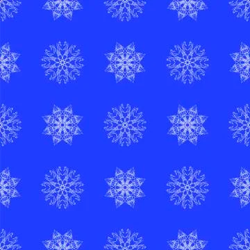 White Snowflake Seamless Pattern Stock Illustration