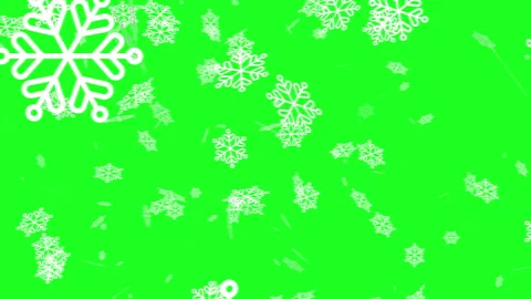 White Snowflake Snowfall Animation On Green Screen Chroma Key Background Stock Footage 325738722