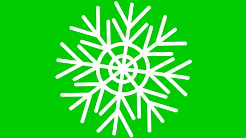 White snowflake spin green Stock Footage 208907504