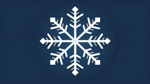 White snowflake symbol on dark blue background, abstract winter background .. Video stock 341429208