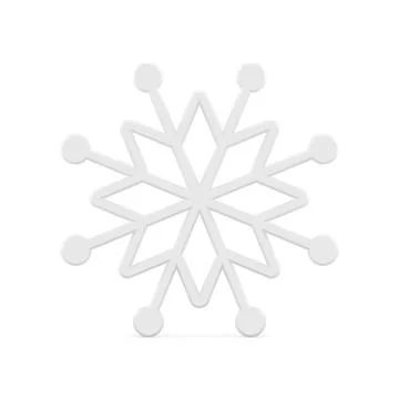 White snowflake tenderness Christmas tree toy decorative design for spruce ha Stock Illustration