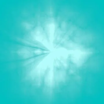A white snowflake on a turquoise background. Turquoise abstraction.  Illustrazione stock