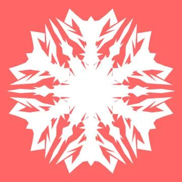 White snowflake for your New Year design. Snowflake for posters, cards, invitati Stock Illustration
