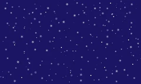 White Snowflakes and Dots on Deep Blue Winter Background Stock Illustration