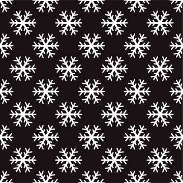 White snowflakes on black background, vector illustration Stock Illustration