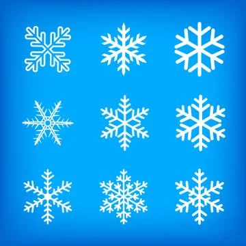 White snowflakes on blue background Stock Illustration