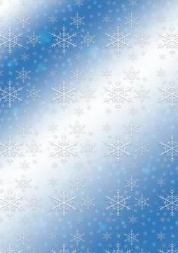 White snowflakes on a blue wavy gradient background Stock Illustration
