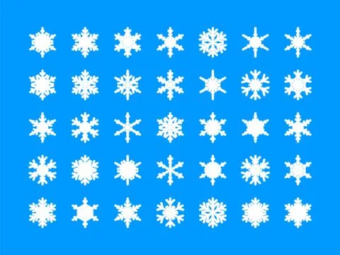 White snowflakes collection Stock Illustration