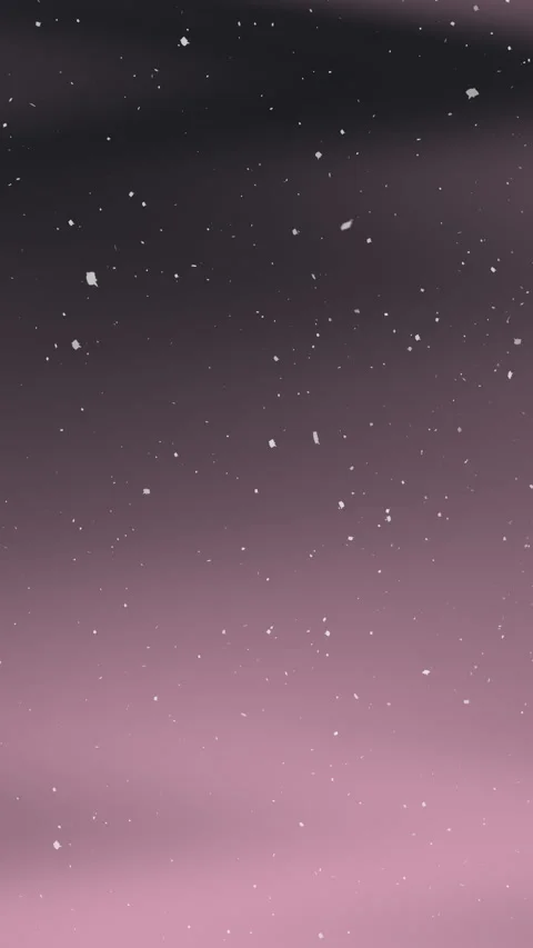 White Snowflakes Drifting Through Soft Purple Night Sky Видео 335662128