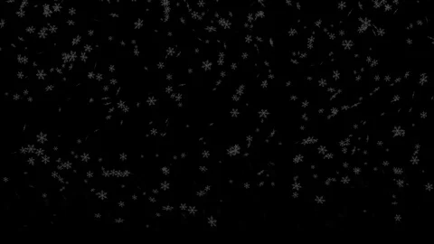 White snowflakes fall on horizontal surface. Looped 4K motion graphic with Alpha Stock Footage 113054695