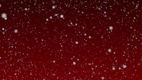 White snowflakes fall on a red background. Animated winter background for the Stock Footage 257183516