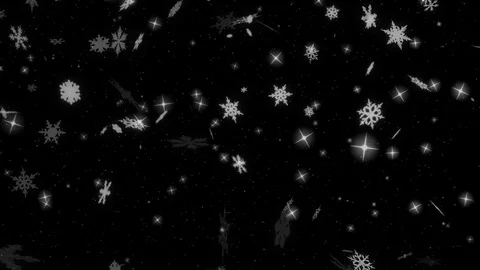 White snowflakes falling on a black background loop Stock Footage 81788200