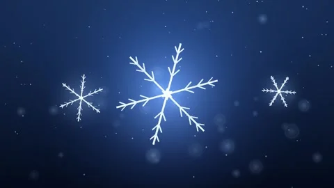 White Snowflakes Falling Blue Winter Background Animation Stock-Footage 347653569