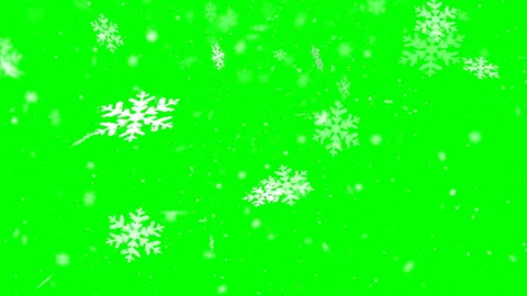 White snowflakes falling down, 4k green screen background Stock Footage 256020346