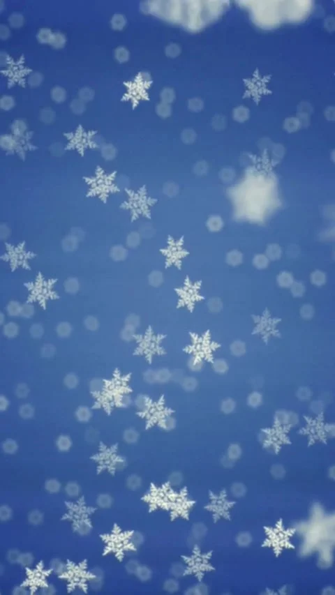 White snowflakes falling gently against a blue background Video stock 334168480