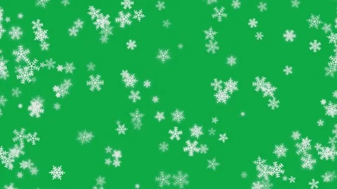 White snowflakes falling on green screen background creating winter atmosph.. Video stock 341012979