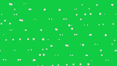 White Snowflakes Falling on Green Screen Background Stock Footage 341806526