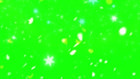 White snowflakes falling on green screen background for video overlay Video stock 342898719