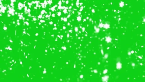 White snowflakes falling loop animation on green screen background Stock Footage 315052441