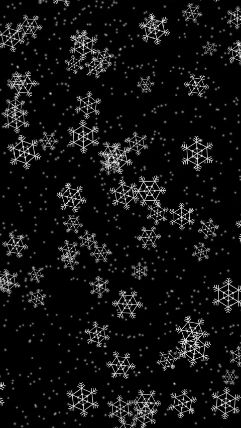 White Snowflakes Falling Slowly Against a Solid Black Background Stock Footage 330036474