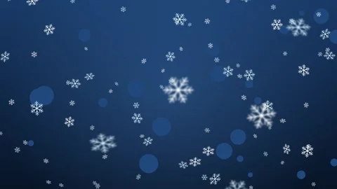 White snowflakes falling softly on a dark blue winter night Vídeos de archivo 348619707