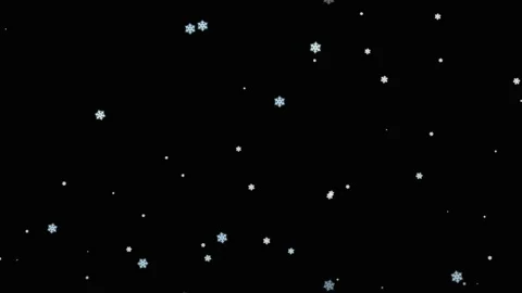 White snowflakes falling on a solid black background. 4K Video stock 342688146