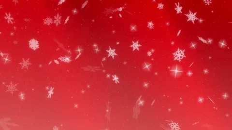 White snowflakes falling on a warm red background loop Stock Footage 81788603
